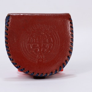 Cartera de cuero vintage para hombre con marco de cuero y relieve