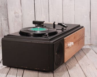 Vintage record player USSR Riga, Soviet record player, Old gramophone, Vinyl record player, Recods turntable phonograph with big speaker
