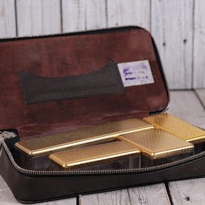 Vintage Men&#39;s Grooming Travel Case - 1970s Faux Leather Box