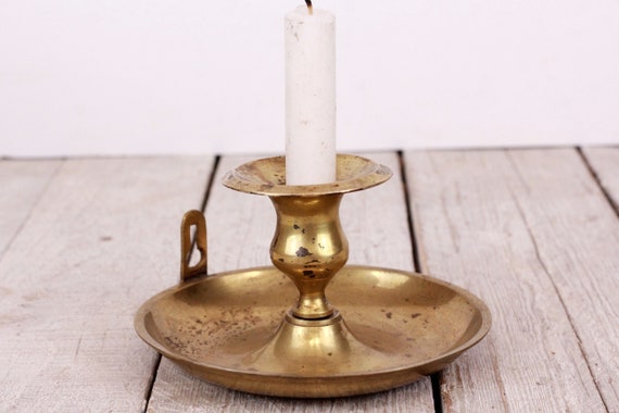 Vintage Wall Hanging or Table Brass Candle Holder Candlestick -  Israel