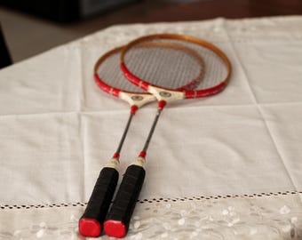 Lot De 2 Raquettes De Badminton Vintage CSI Années 70 – Pour Collectionneur Ou Décoration