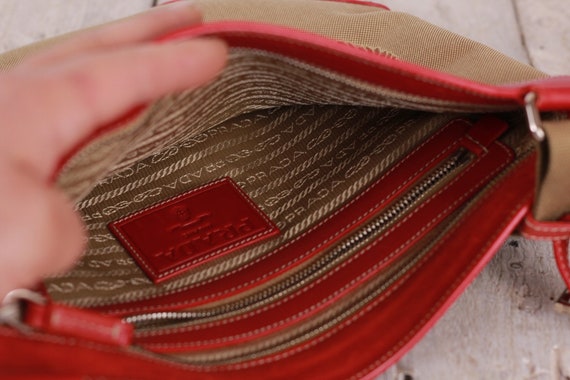 Prada Messenger Nylon Vela Purse Maroon Red | Purses, Prada, Prada purses