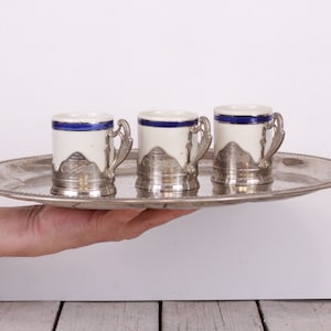 Vintage Oval Serving Metal Tray