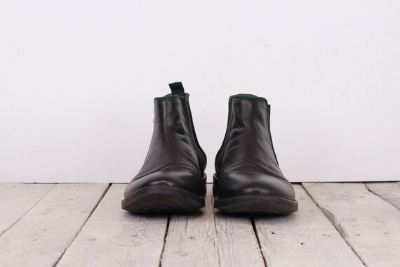 Vintage Men's Ankle Boots  Black Leather Boots Si… - image 2