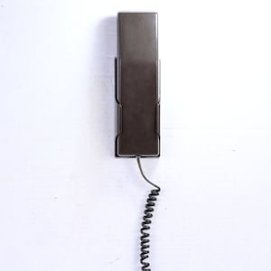 Vintage brown push button phone, Telephone, Retro phone, Home bar pub decoration, Push button telephone, Vintage wall phone