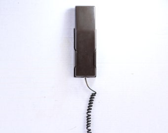 Vintage Brown Push Button Wall Phone: Retro Home Bar Decor