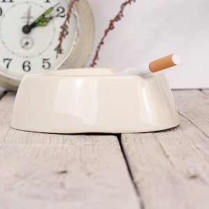 Vintage White Triangle Porcelain Cigarette Ashtray