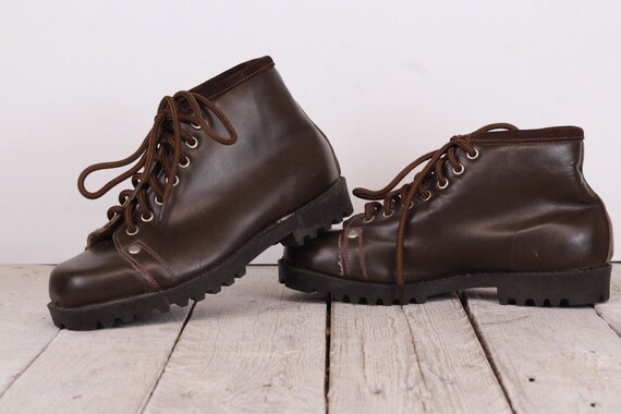 Vintage Leather Tourist Children's Brown Shoes Ch… - image 1