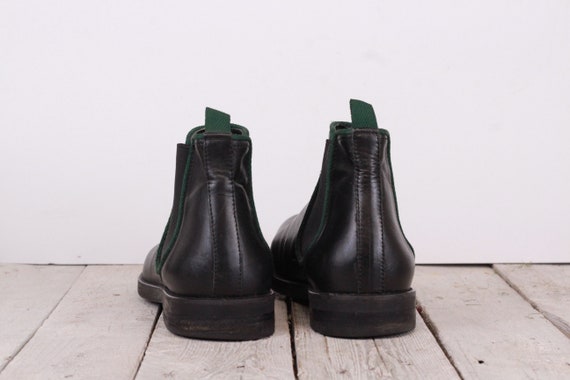 Vintage Men's Ankle Boots  Black Leather Boots Si… - image 4