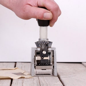 Vintage Roller Date Stamp, Numbering Machine, Numbering Stamp, Hand Stamp, Ink Metal Seal, Desk Supply