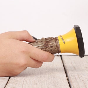 Vintage Small Yellow Flashlight, My Day Camp Lights, Two Batteries, Czechoslovakia, Floodlight