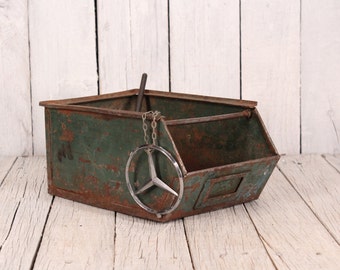 Vintage Industrial Iron Drawer Storage Box with Handle Tools Box