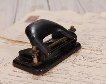 Vintage Small Metal Paper Hole Punch Office Supply