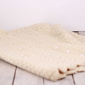 Vintage Woolen Beige Vest, Handmade Hand Knitted Coat ,Ethnic, Size M