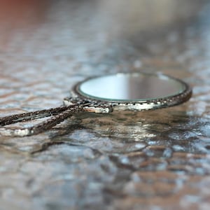 Vintage Silver Plated Hand Mirror - Retro Travel Size