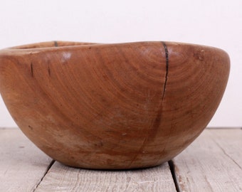 Vintage Primitive Wooden Bowl Vessel