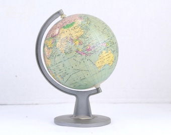 Vintage Weltkugel: 90s Schreibtisch Deko (14 cm)