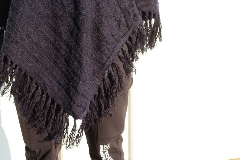 Vintage Cotton Fringe Poncho Top Coat Poncho Ethnic Pullover Poncho Womens Poncho