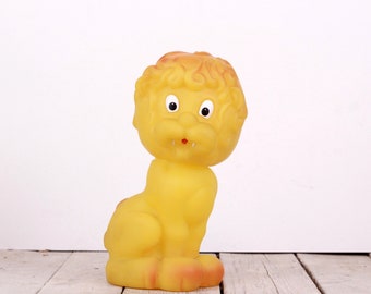 Vintage Big Lion Baby Rubber Toy