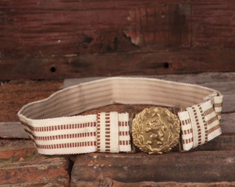 Ceinture d'uniforme militaire soviétique vintage Lion Bronze Boucle Ceinture d'officier de défilé Armée rouge