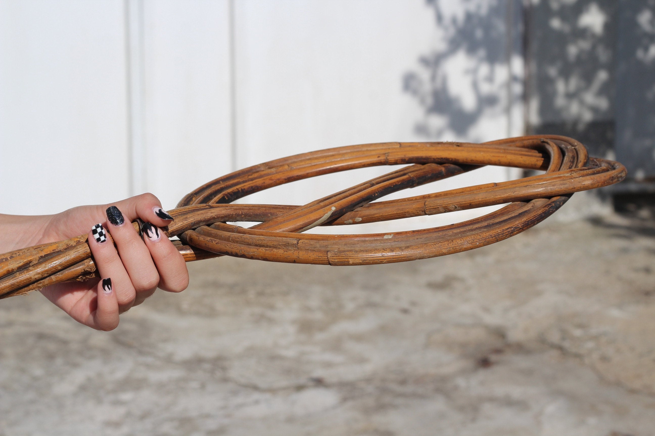 French Vintage Rug Beater Rattan Rug Carpet Beater Wooden Etsy UK