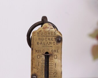 アンティーク　はかり　ブラス　HUGHES'S Pocket ballance Antique Hughes Pocket Scale: German Brass Hook Balance, 1900s - Etsy