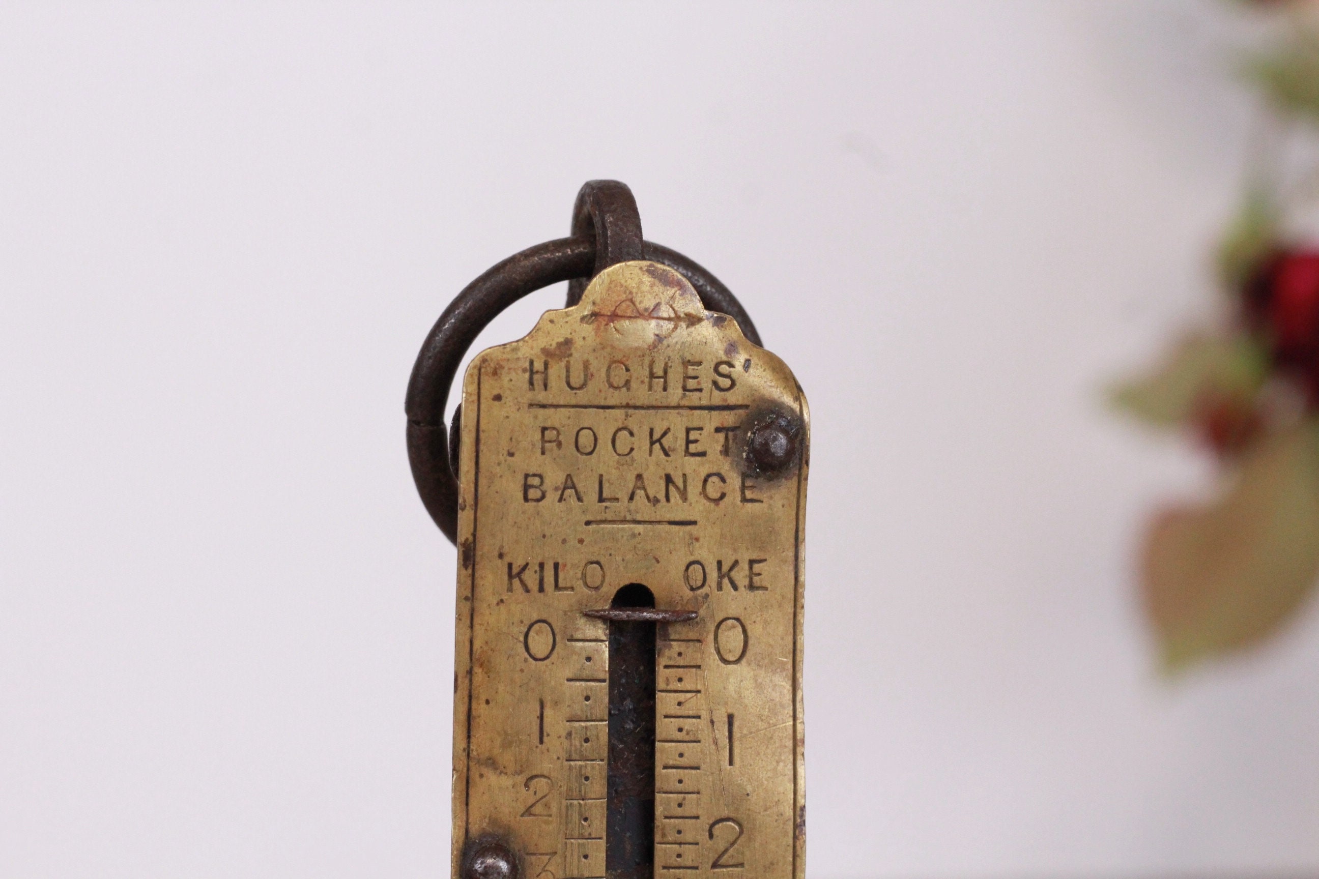 アンティーク　はかり　ブラス　HUGHES'S Pocket ballance Antique Hughes Pocket Scale: German Brass Hook Balance, 1900s - Etsy