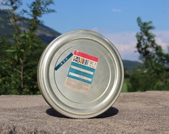 Caja metálica vintage ORWO Color NC3 para películas de 16 mm, caja de almacenamiento de recuerdos cinematográficos.