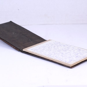 1960&#39;s notebook with leather cover, Embossed leather folder, Notebook cover