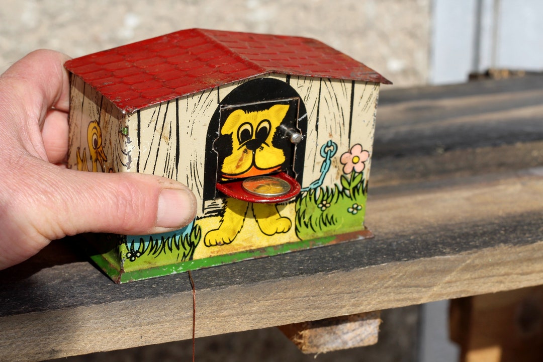 Vintage Tin Money Box Mechanical Safe Tin Coin Box With Key Children's Money Box Etsy