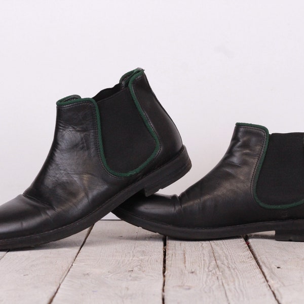 Vintage Men's Ankle Boots  Black Leather Boots Size US 9