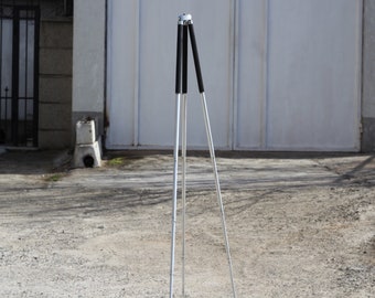 Trípode fotográfico vintage con estuche original, equipo fotográfico telescópico