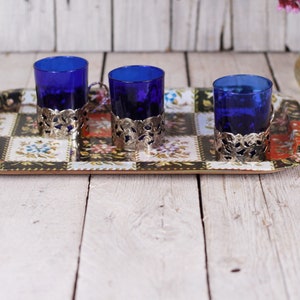 Vintage Rectangular Serving Metal Coffee Tray