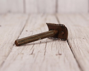 Vintage Slim Double Edge Brass Razor, męska maszynka do golenia, fryzjer