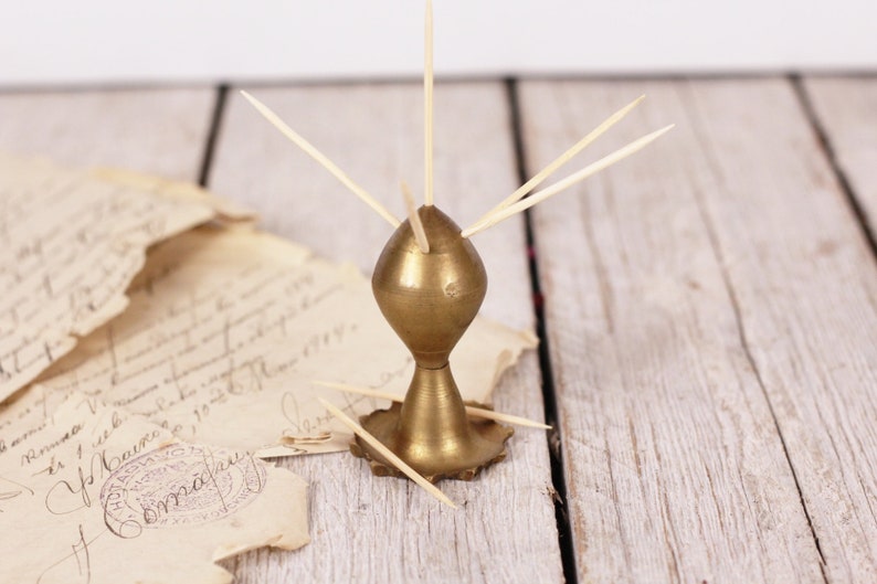 Toothpick Holder Brass Toothpicks Holder Old Toothpicks Etsy