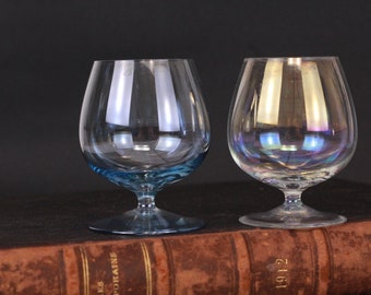 Vintage Colored Goblet Shot Glasses, Set of Two