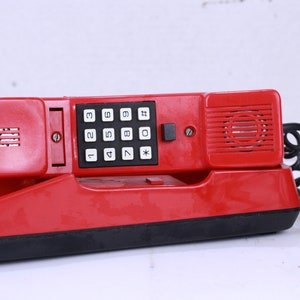 Wall Red Push Button Telephone, Retro Home Bar Pub Phone