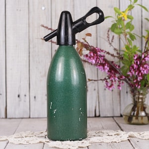 Vintage Aluminum Green Soda Siphon Seltzer Bottle
