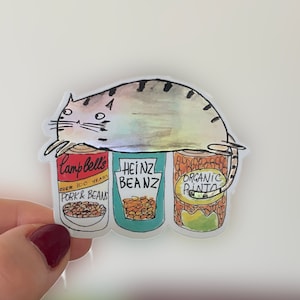 bodega cat cute sticker - nyc bodega cat - holographic new york deli decal for laptob or water bottle