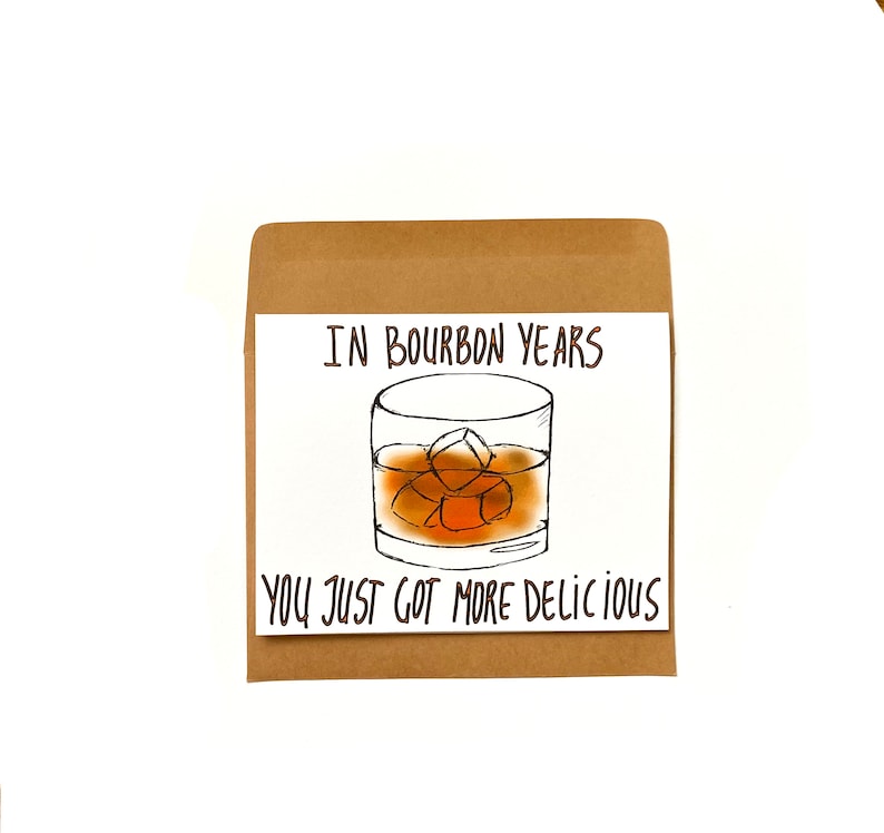 Funny bourbon birthday card for him gift for bourbon lover birthday i love bourbon birthday card funny image 3