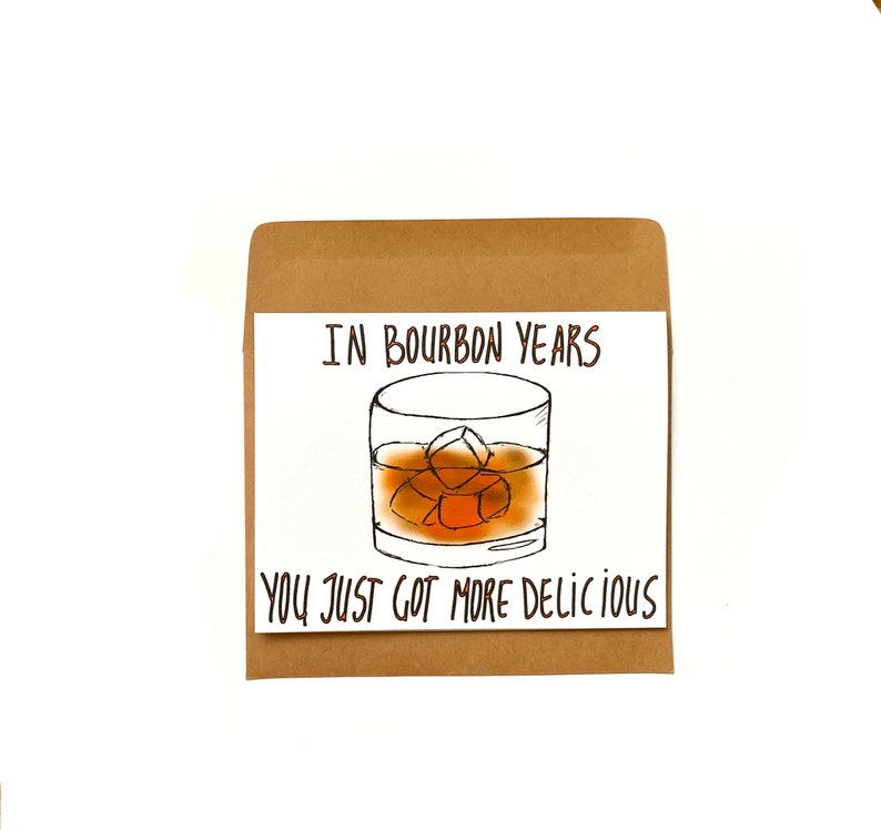 Funny bourbon birthday card for him gift for bourbon lover Etsy