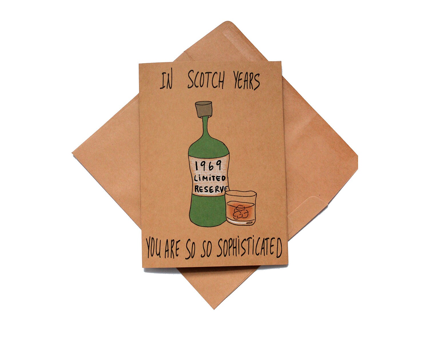 Funny 50th Birthday Scotch Whiskey birthday card 1969 Etsy
