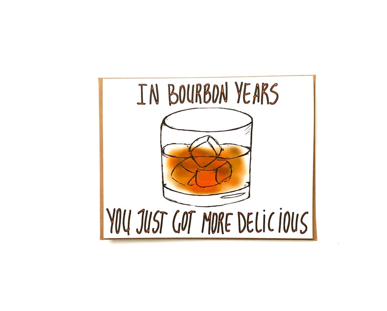 Funny bourbon birthday card for him gift for bourbon lover birthday i love bourbon birthday card funny image 2