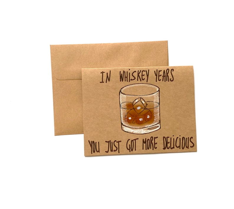 Whiskey birthday card funny birthday card for whiskey lover whiskey card for dad whiskey birthday card for him grandfather card image 1