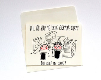 Funny Bridesmaid Proposal Card - Maid of Honor Card