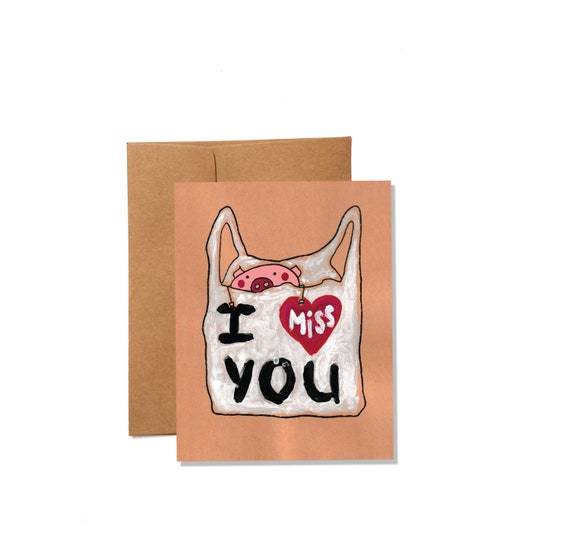 Valentines Day I Miss You Card Cute Long Distance Relationship