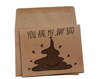 Funny valentines card girlfriend  - Funny valentines day card for him - Valentine card funny boyfriend  - poop valentines card husband emoji