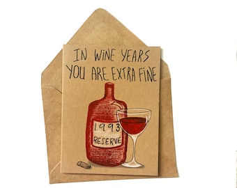 funny 30th birthday card her - born in 1993 card wine for  wife - made in 1993 card for girlfriend and wine lover