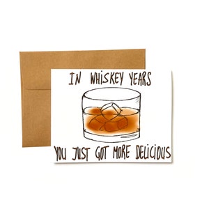 Funny whiskey birthday card for dad or mom - whiskey birthday card for husband, wife - birthday gift for whiskey lover