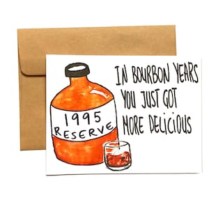 Carte bourbon drôle du 30e anniversaire pour lui - né en 1995 carte pour amateur de bourbon - carte bourbon ans pour petit ami petite amie
